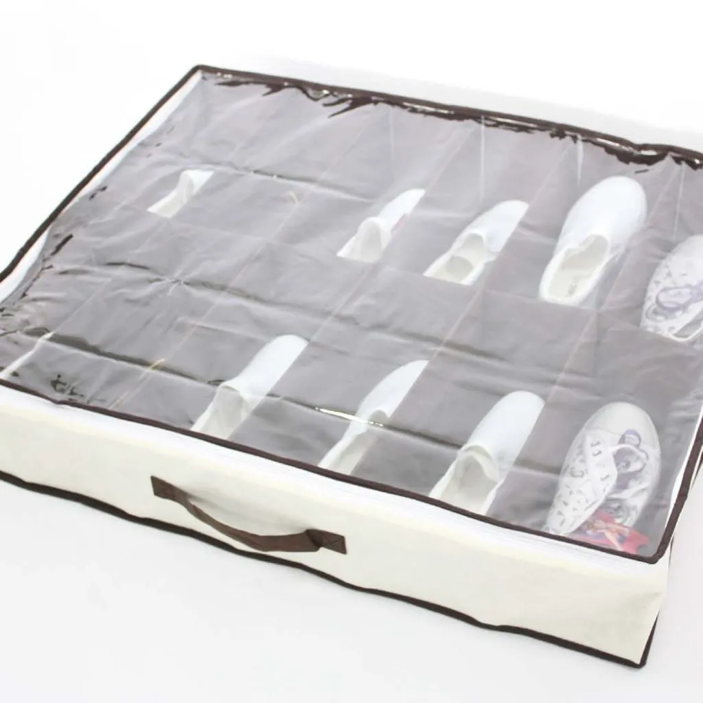 12-Pair Under Bed Shoe Organizer