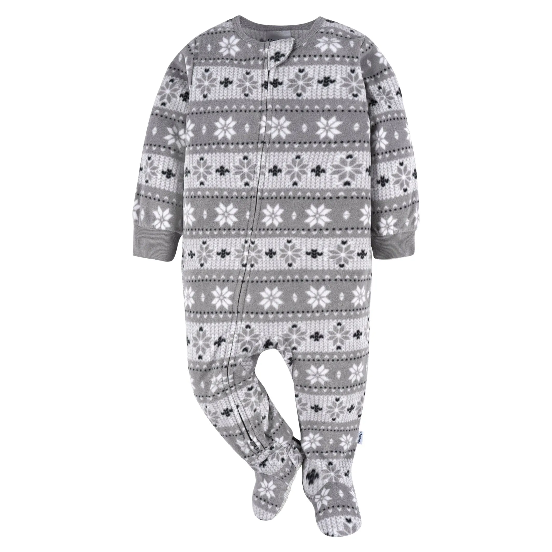 2-Pack Baby & Toddler Neutral Grey Fair Isle Fleece Pajamas