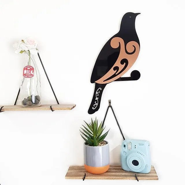 2-Tone Koru Kereru Wood Pigeon Wall Art