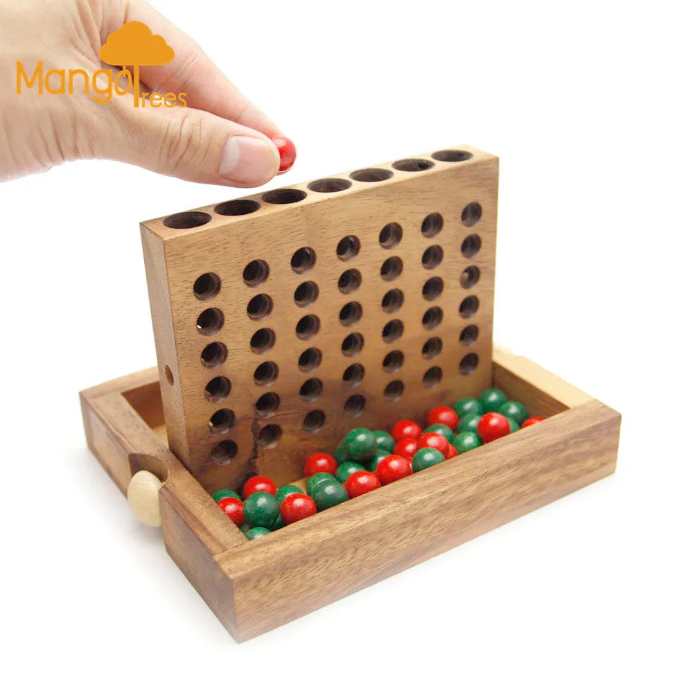 4 IN A ROW GAME Connect four board game with marbles-ready for travel.