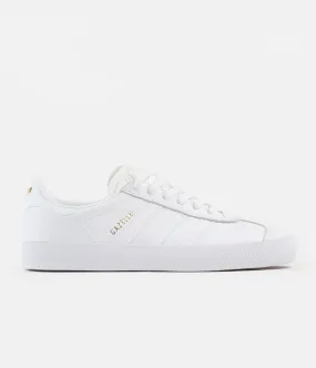 Adidas Gazelle ADV Shoes - White / White / Gold Metallic