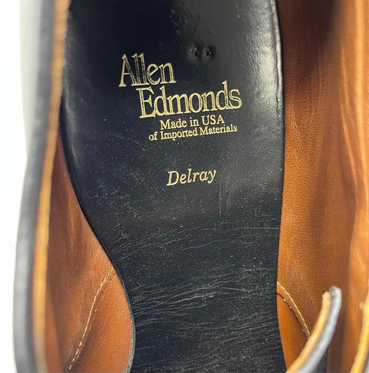 Allen Edmonds Size 10 Black Lace-Up Leather W/ DUST BAG Dress Shoes- Men's