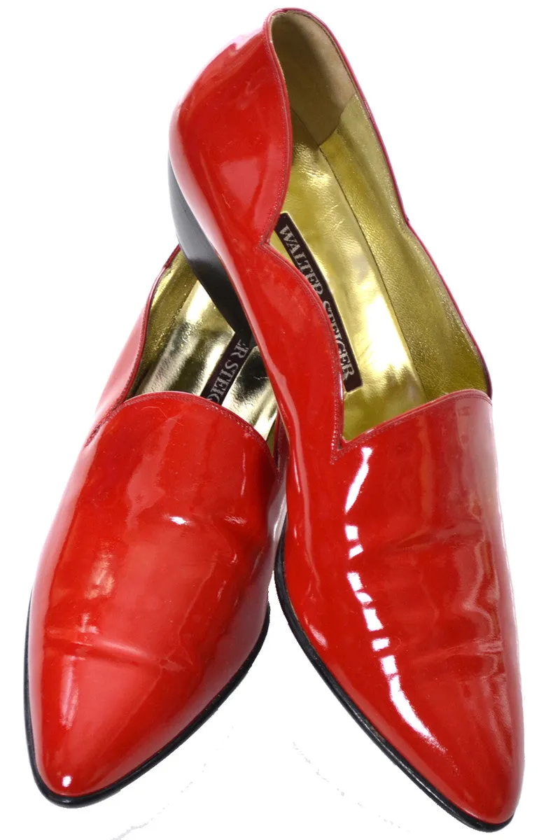 Amazing Vintage Walter Steiger Red Patent Leather Shoes Size 10