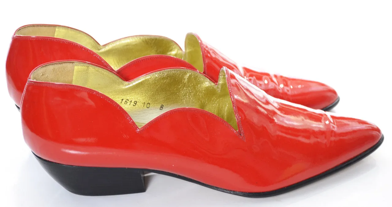 Amazing Vintage Walter Steiger Red Patent Leather Shoes Size 10