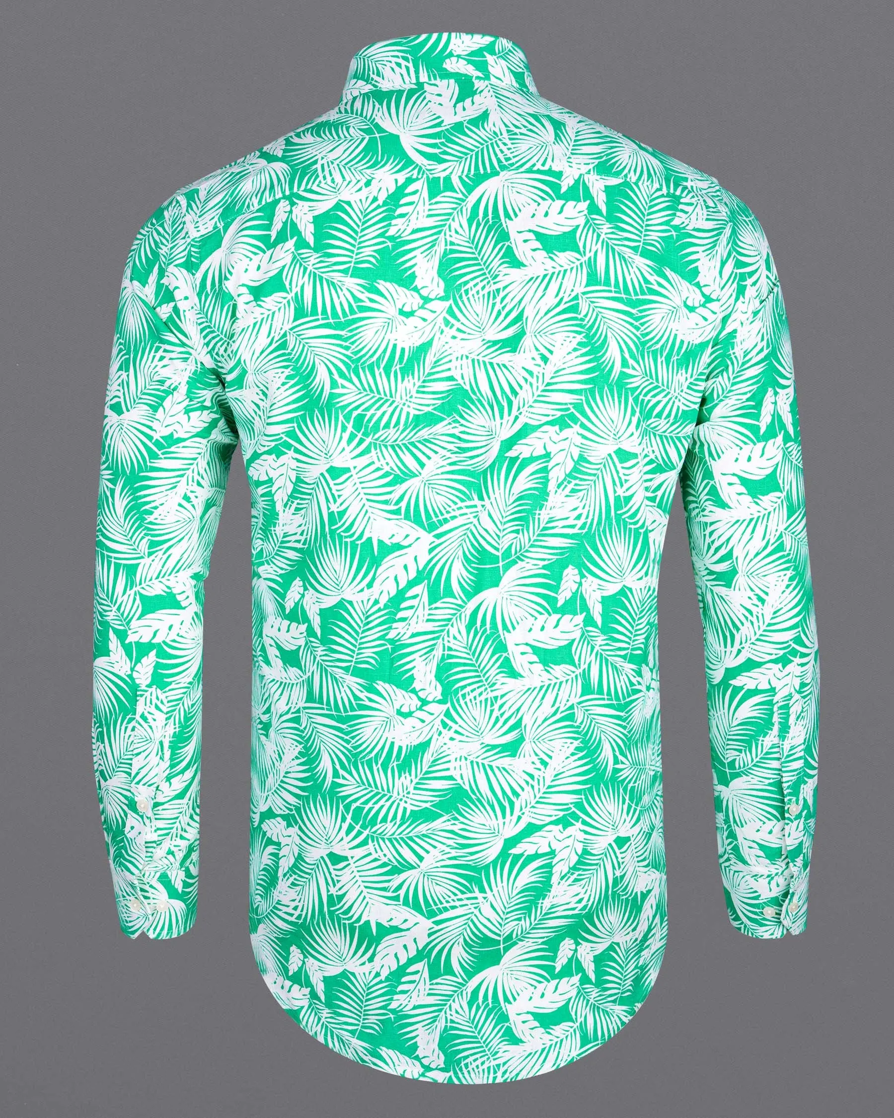 Aqua Tropical fabric Printed Luxurious Linen Shirt