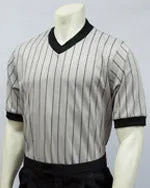 ASB18 Smitty Performance Mesh Gray w/Black Pinstripe V-Neck Shirt BKS-205