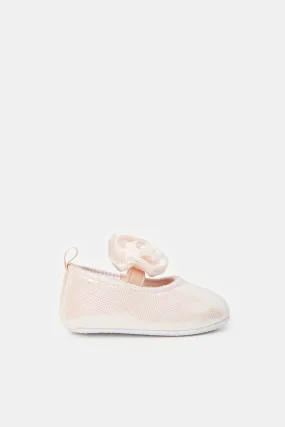 Babies Pink Floral Pram Shoes