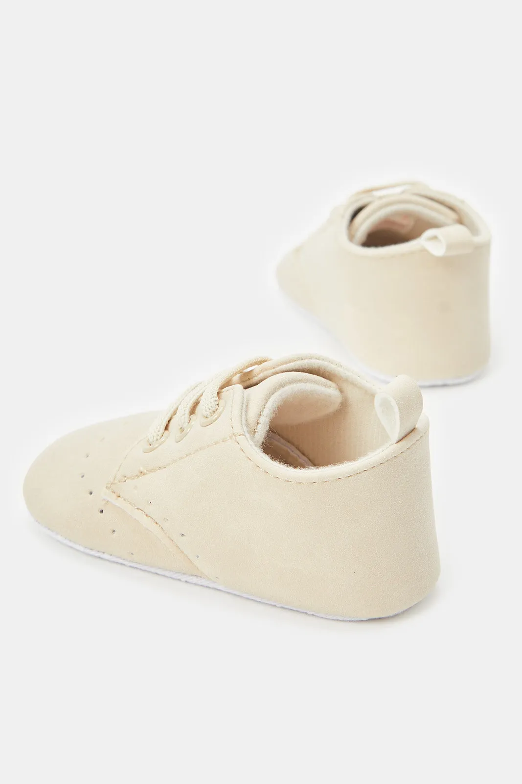 Baby Beige High-Top Pram Shoes