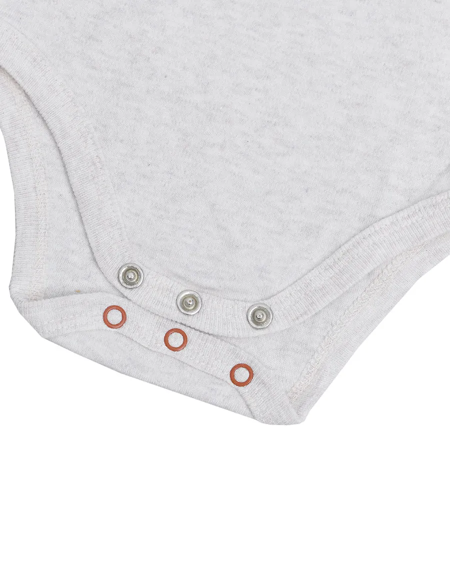 Baby Romper (Pack of 2)-Grey/Pink & Stripe