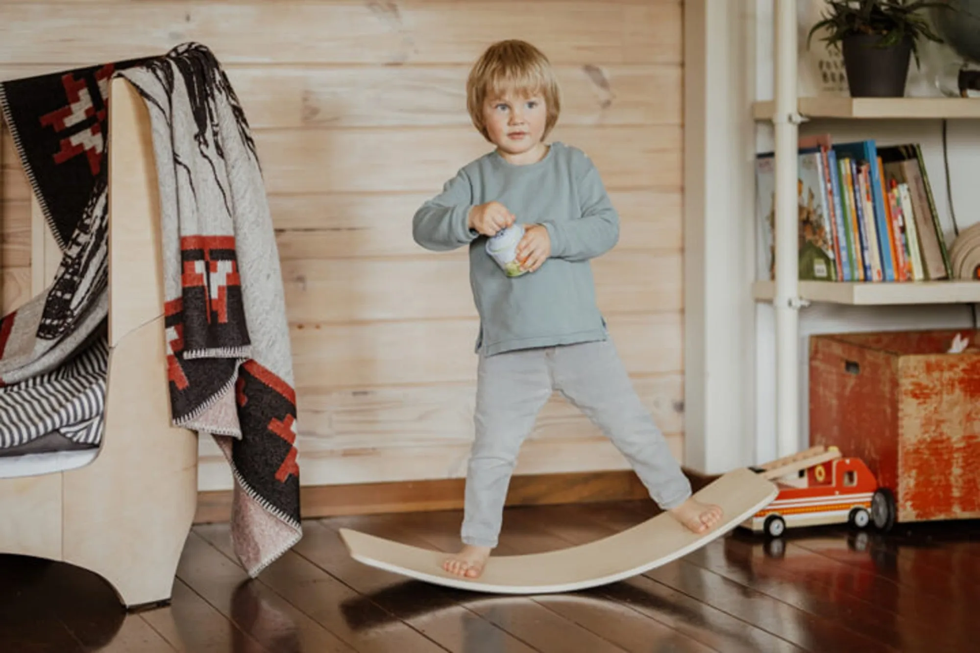 Balance Board for Yoga, Pilates suitable for toddlers, kids, adults-100% handcrafted European beech wood, natural Clear  base