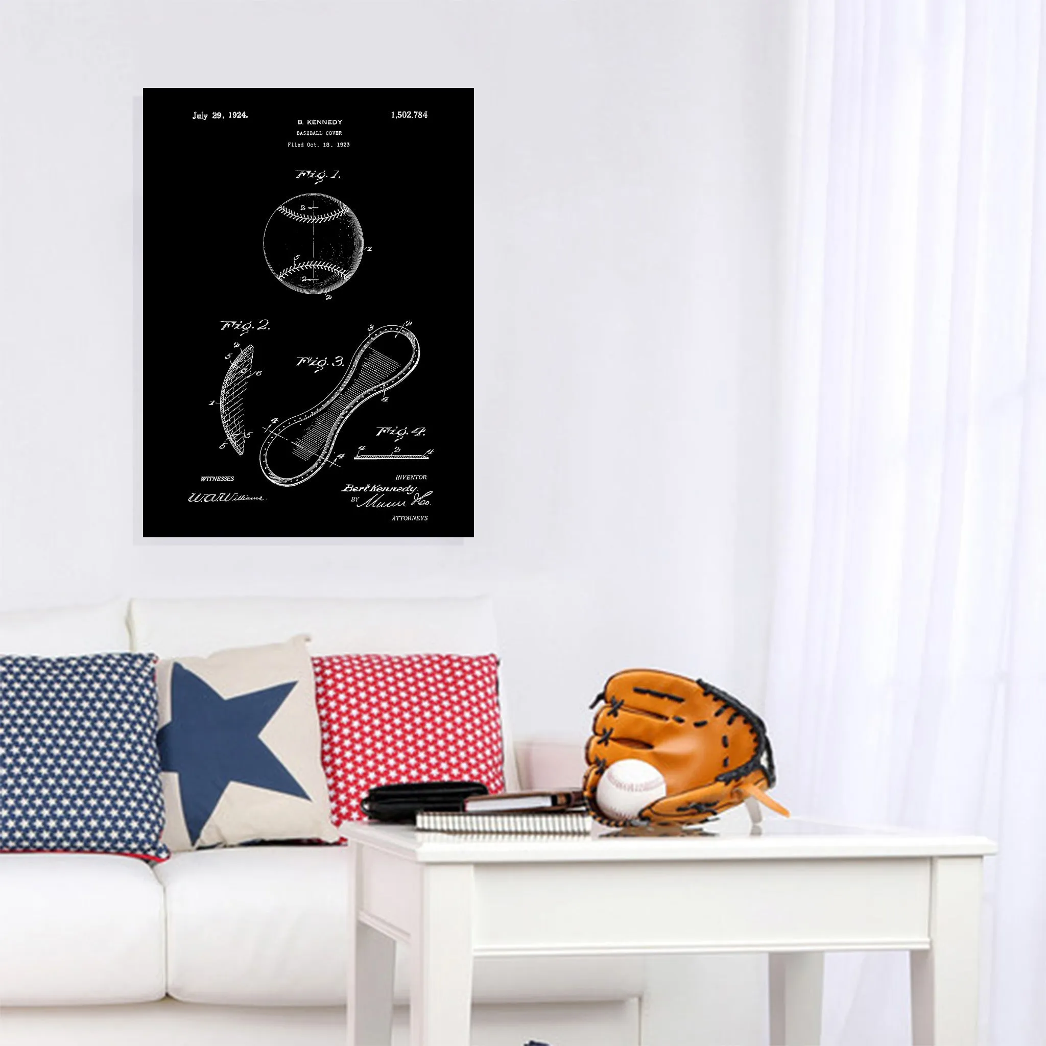 Baseball Canvas Patent Print