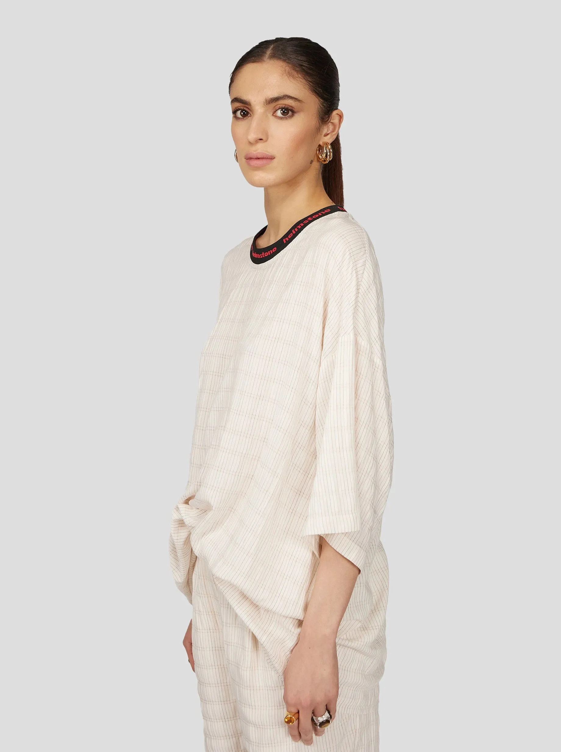 Basket T-Shirt in Neutral Stripes