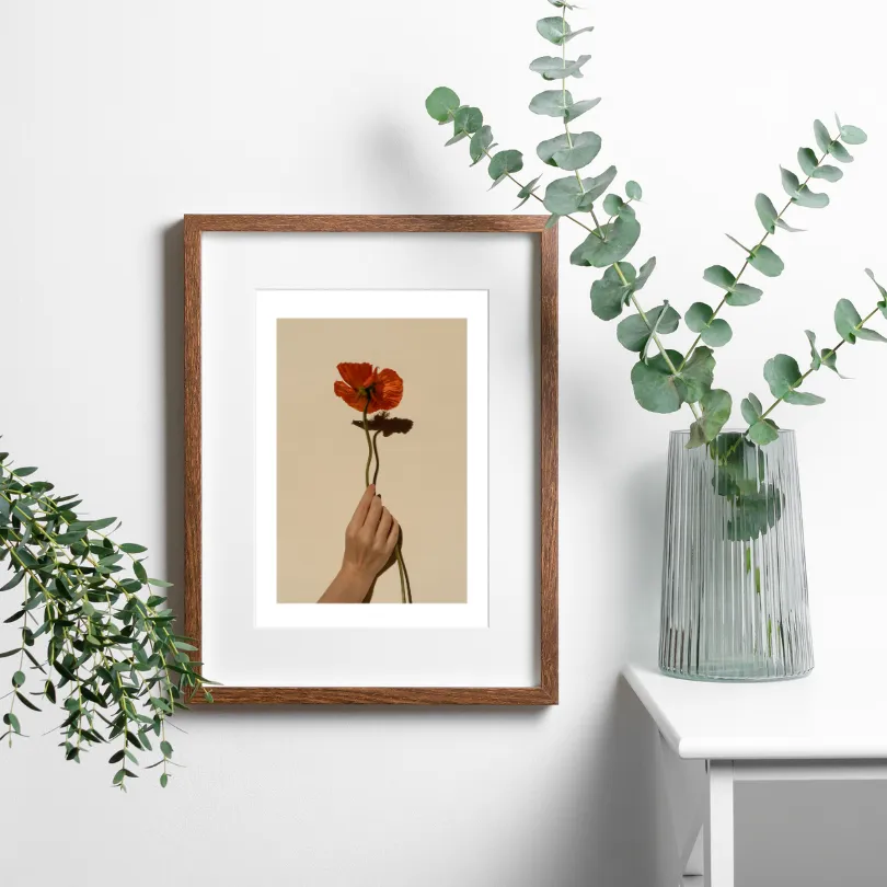 Beige Red Flower Poster PRINTABLE WALL ART, Botanical Decorations, Pastel Boho Decor, Floral Wall Art, Botanical Gifts