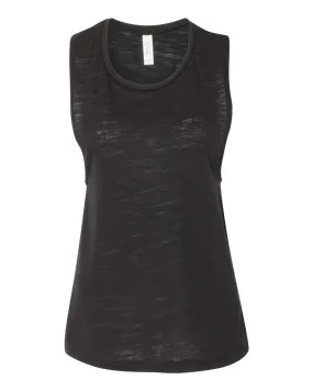 Bella   Canvas 8803 Women's Flowy Scoop Muscle Tank - Solid Black Slub