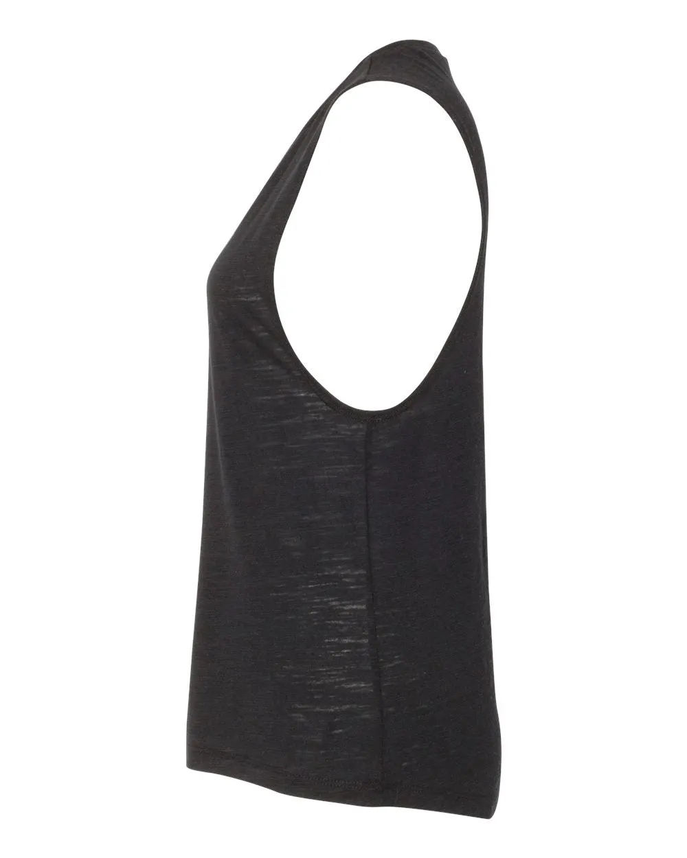 Bella   Canvas 8803 Women's Flowy Scoop Muscle Tank - Solid Black Slub