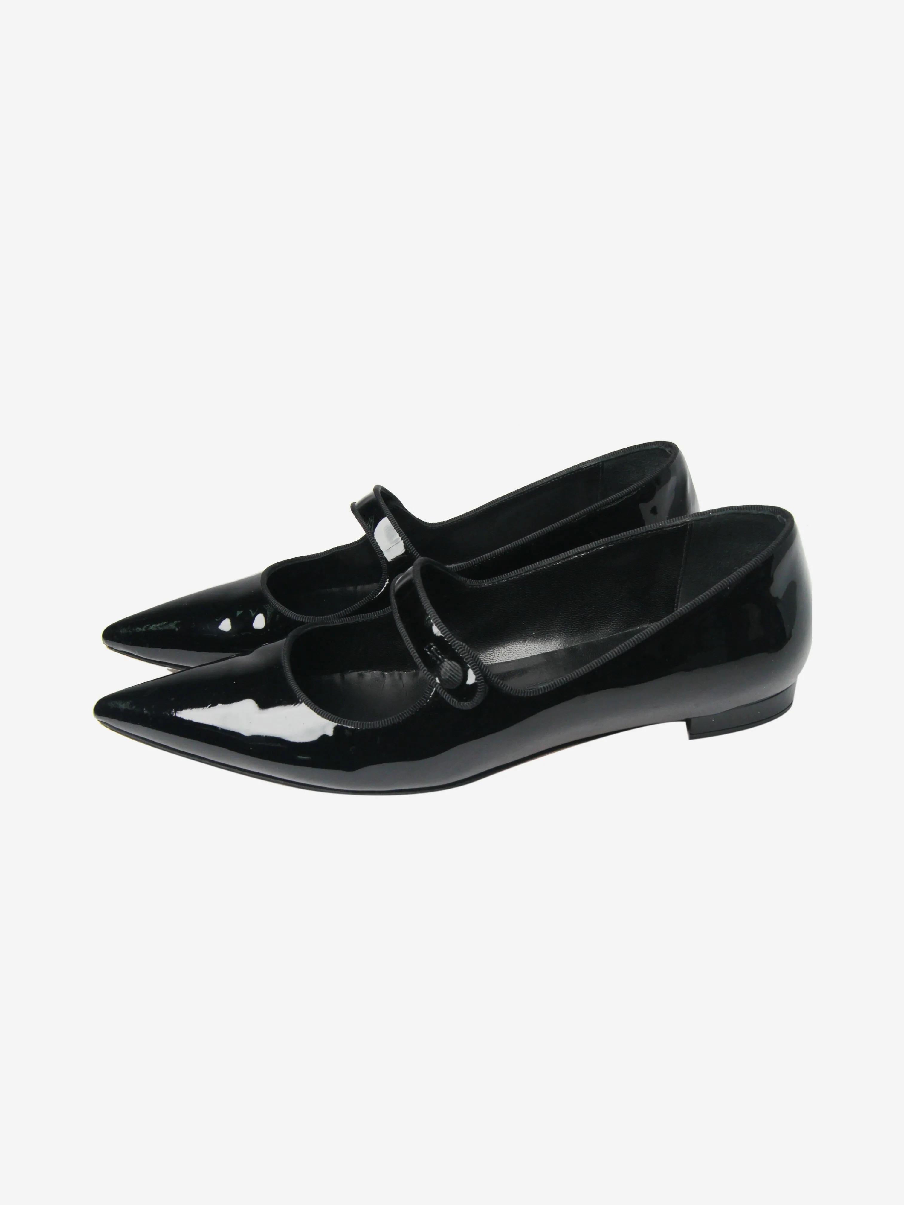 Black patent Mary Jane flat shoes - size EU 39