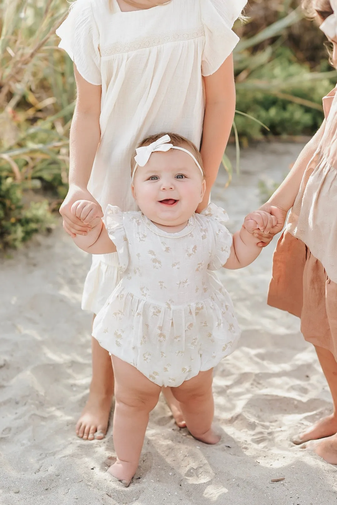 BOHO Linen Floral Romper