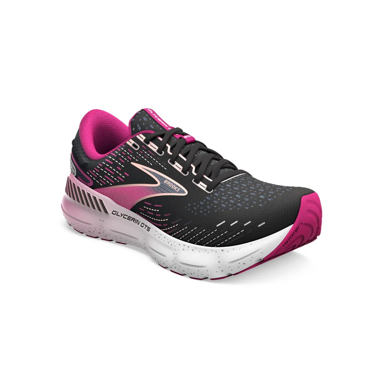 Brooks Glycerin GTS 20 (Womens) - Black/Fuchsia/Linen