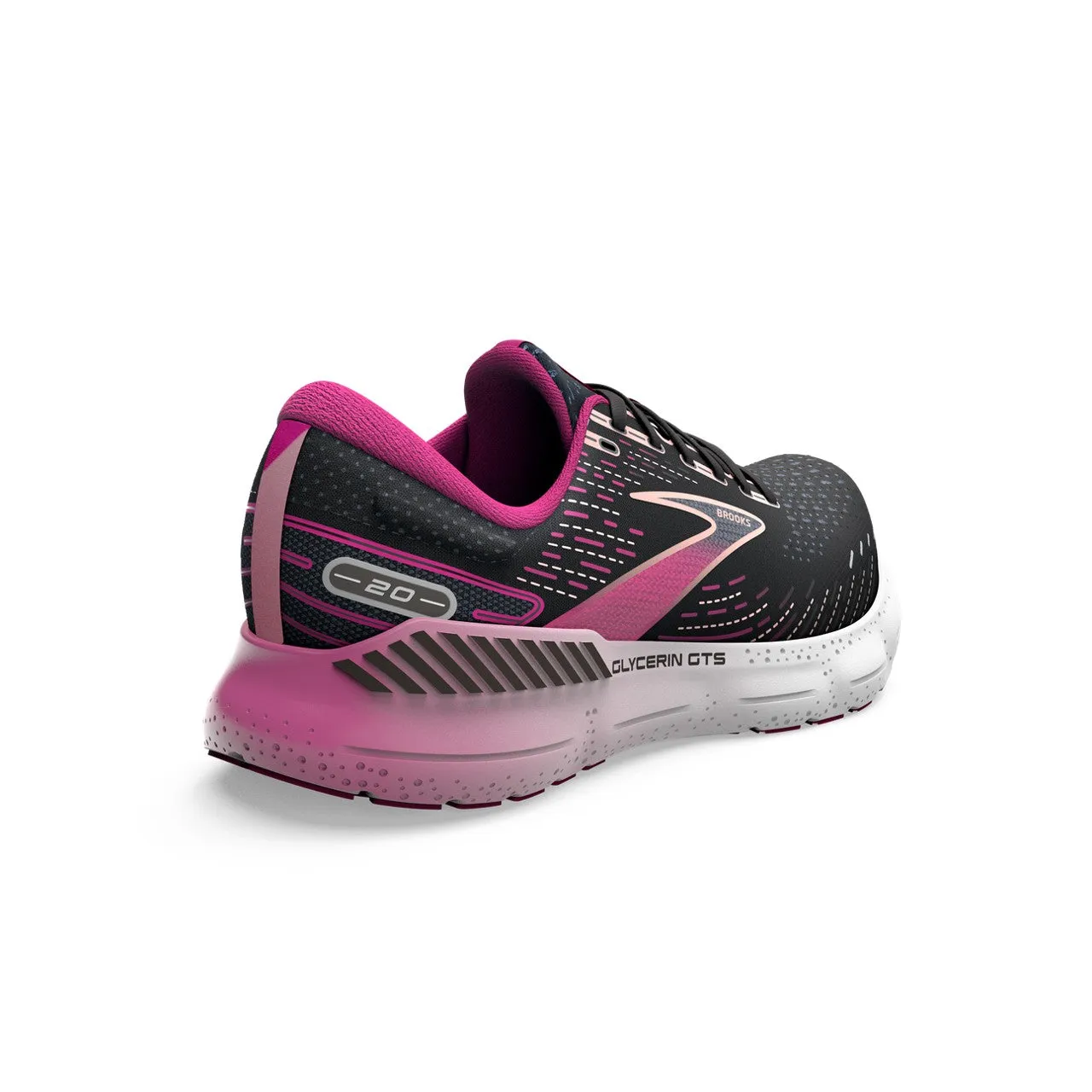 Brooks Glycerin GTS 20 (Womens) - Black/Fuchsia/Linen