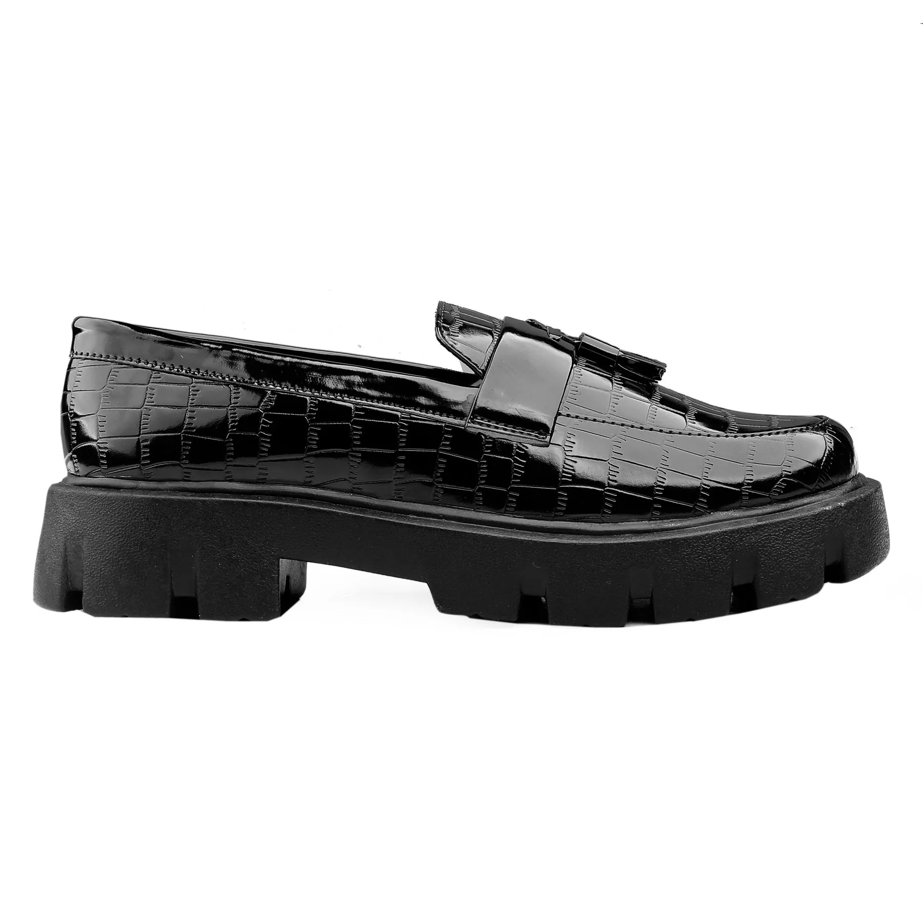 Bxxy's Premium Patent Vegan Tassel Slip-ons for Men