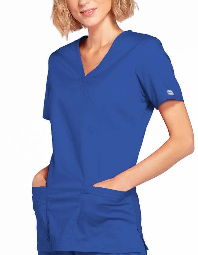 Cherokee Workwear Women's Mock Wrap Scrub Top