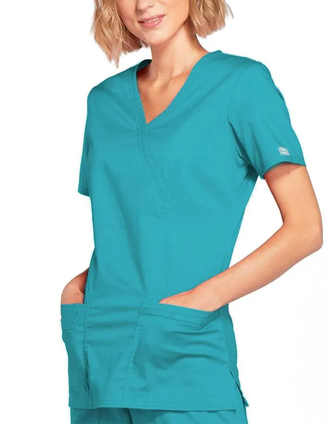 Cherokee Workwear Women's Mock Wrap Scrub Top