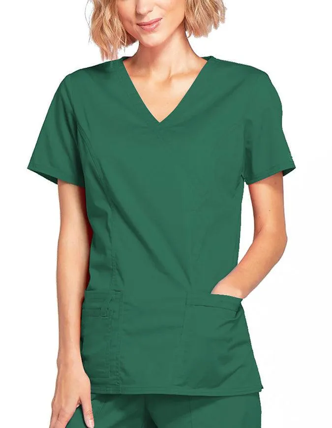 Cherokee Workwear Women's Mock Wrap Scrub Top