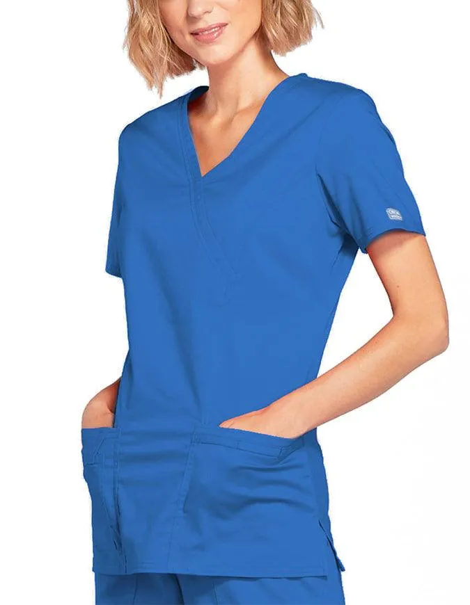 Cherokee Workwear Women's Mock Wrap Scrub Top