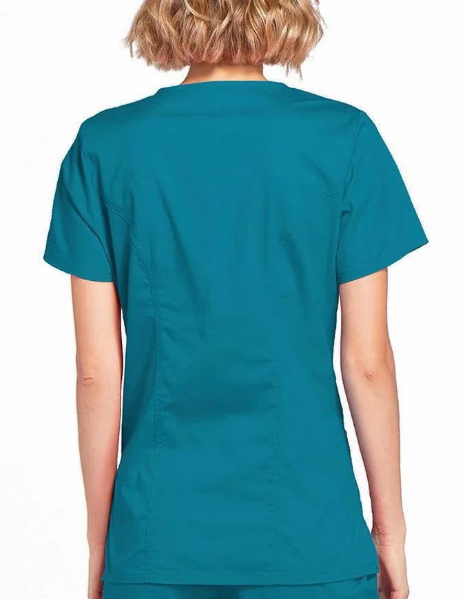 Cherokee Workwear Women's Mock Wrap Scrub Top