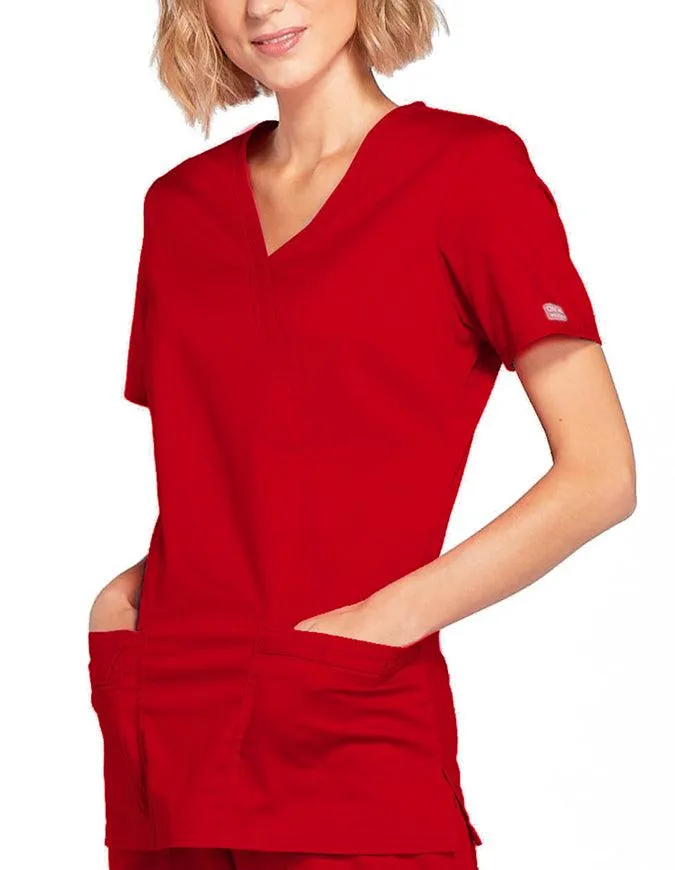 Cherokee Workwear Women's Mock Wrap Scrub Top