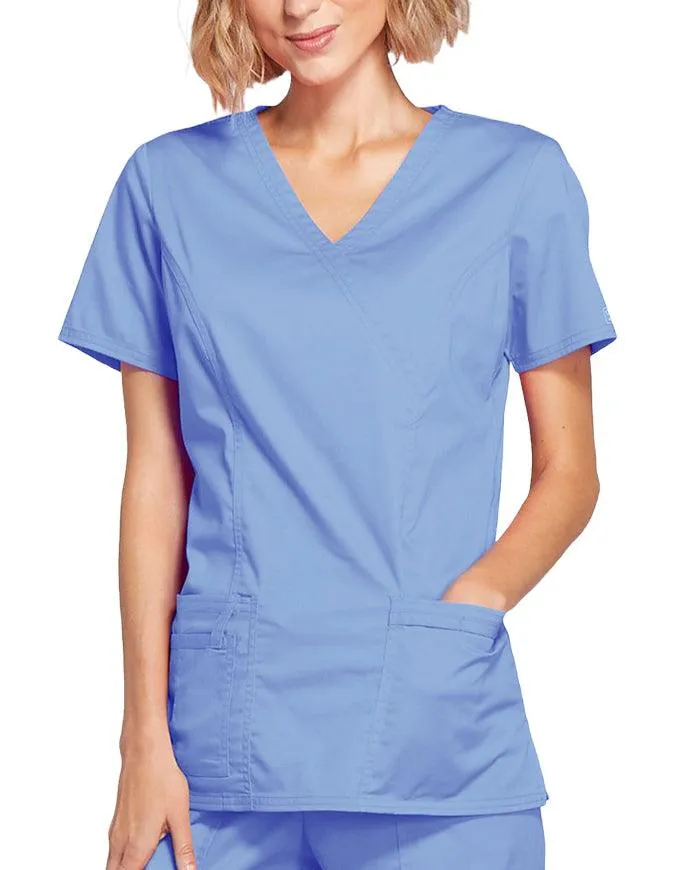 Cherokee Workwear Women's Mock Wrap Scrub Top