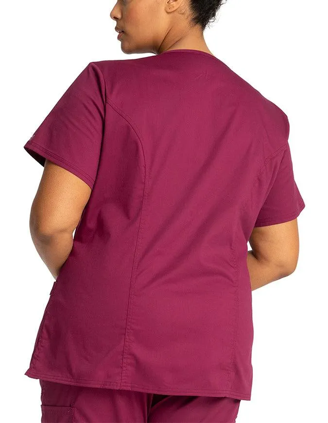 Cherokee Workwear Women's Mock Wrap Scrub Top