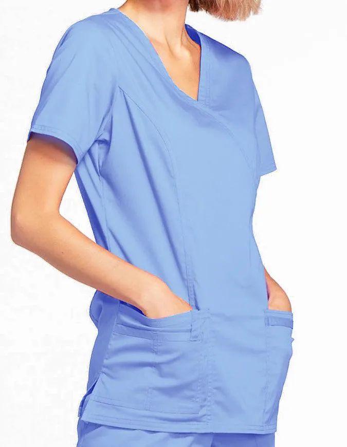 Cherokee Workwear Women's Mock Wrap Scrub Top