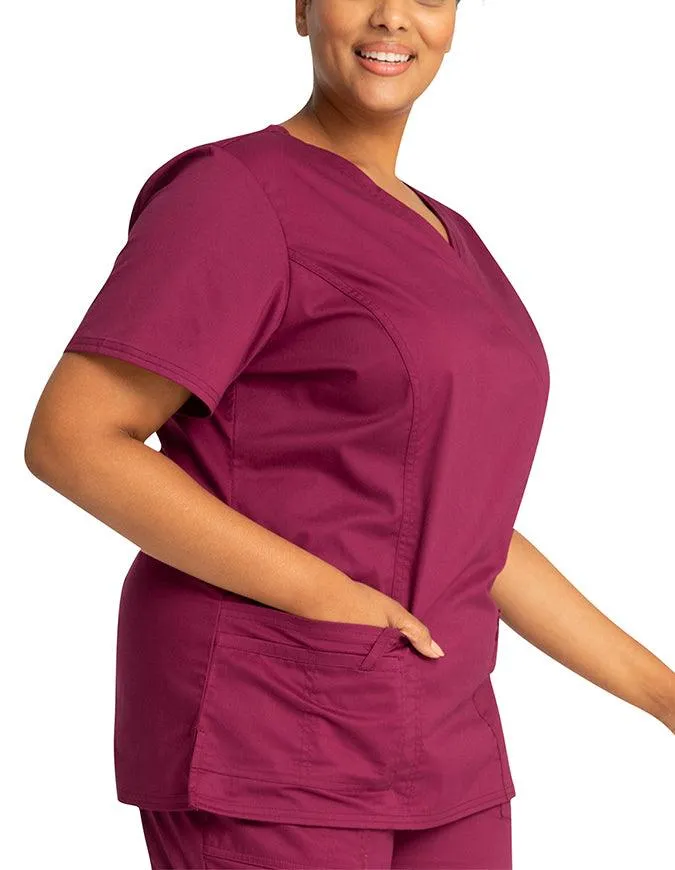 Cherokee Workwear Women's Mock Wrap Scrub Top