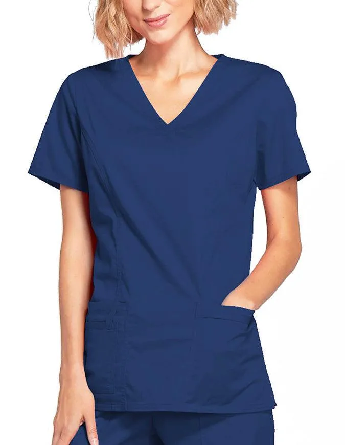 Cherokee Workwear Women's Mock Wrap Scrub Top