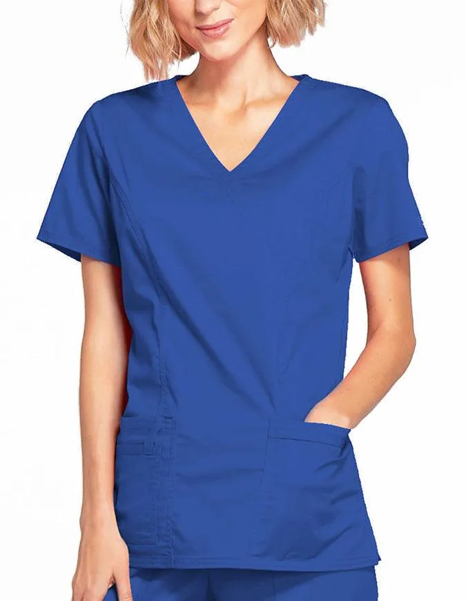 Cherokee Workwear Women's Mock Wrap Scrub Top