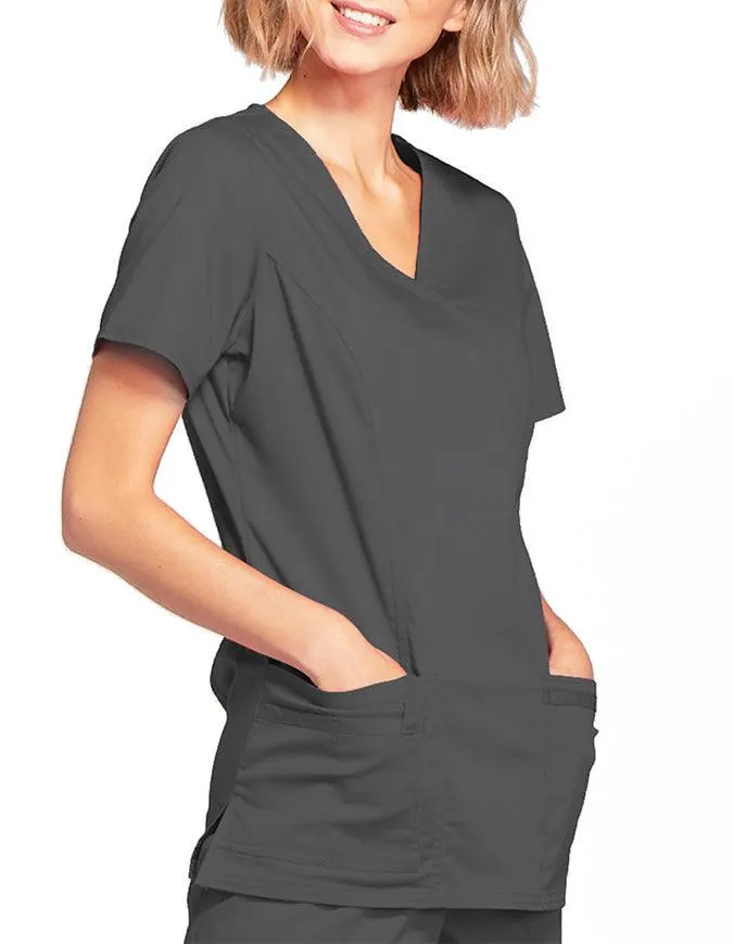 Cherokee Workwear Women's Mock Wrap Scrub Top