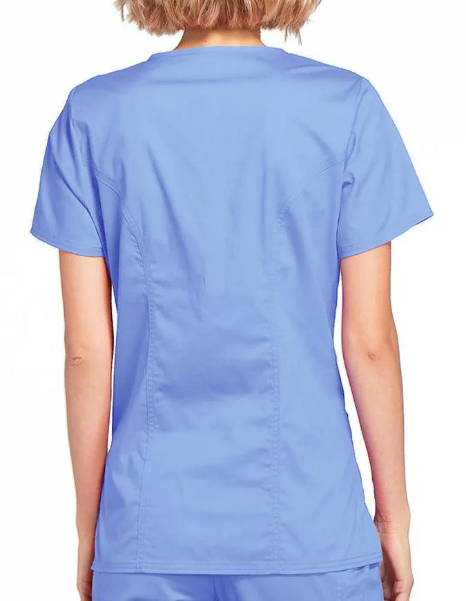 Cherokee Workwear Women's Mock Wrap Scrub Top