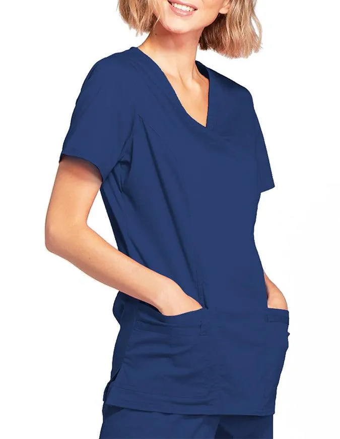 Cherokee Workwear Women's Mock Wrap Scrub Top