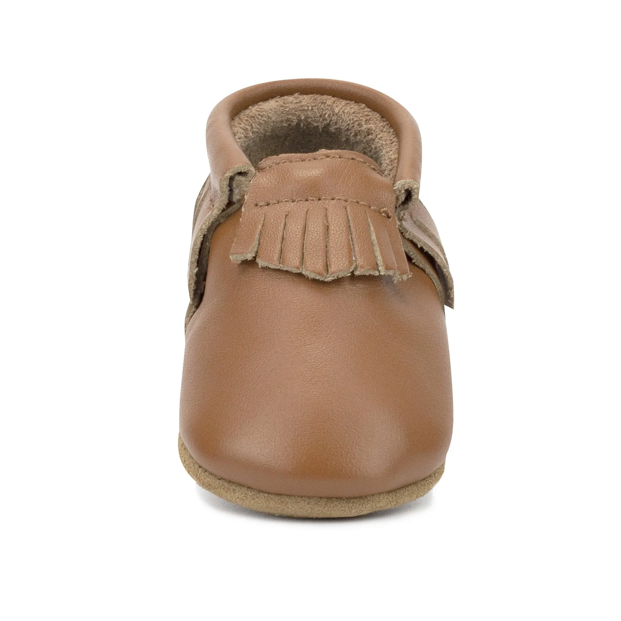 Chestnut Leather Fringe Moccasins