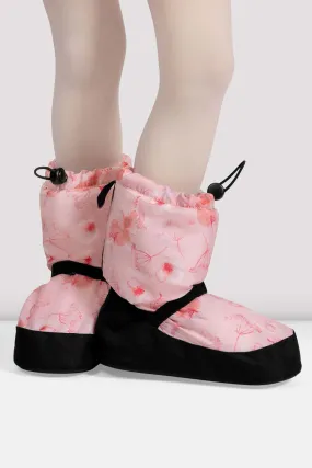 Childrens Floral Print Warm Up Booties