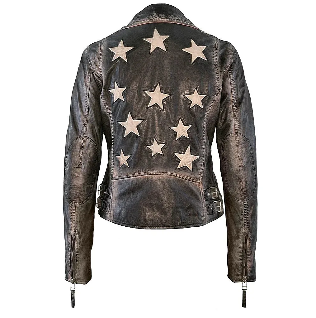 Christy RF Star Detail Leather Jacket