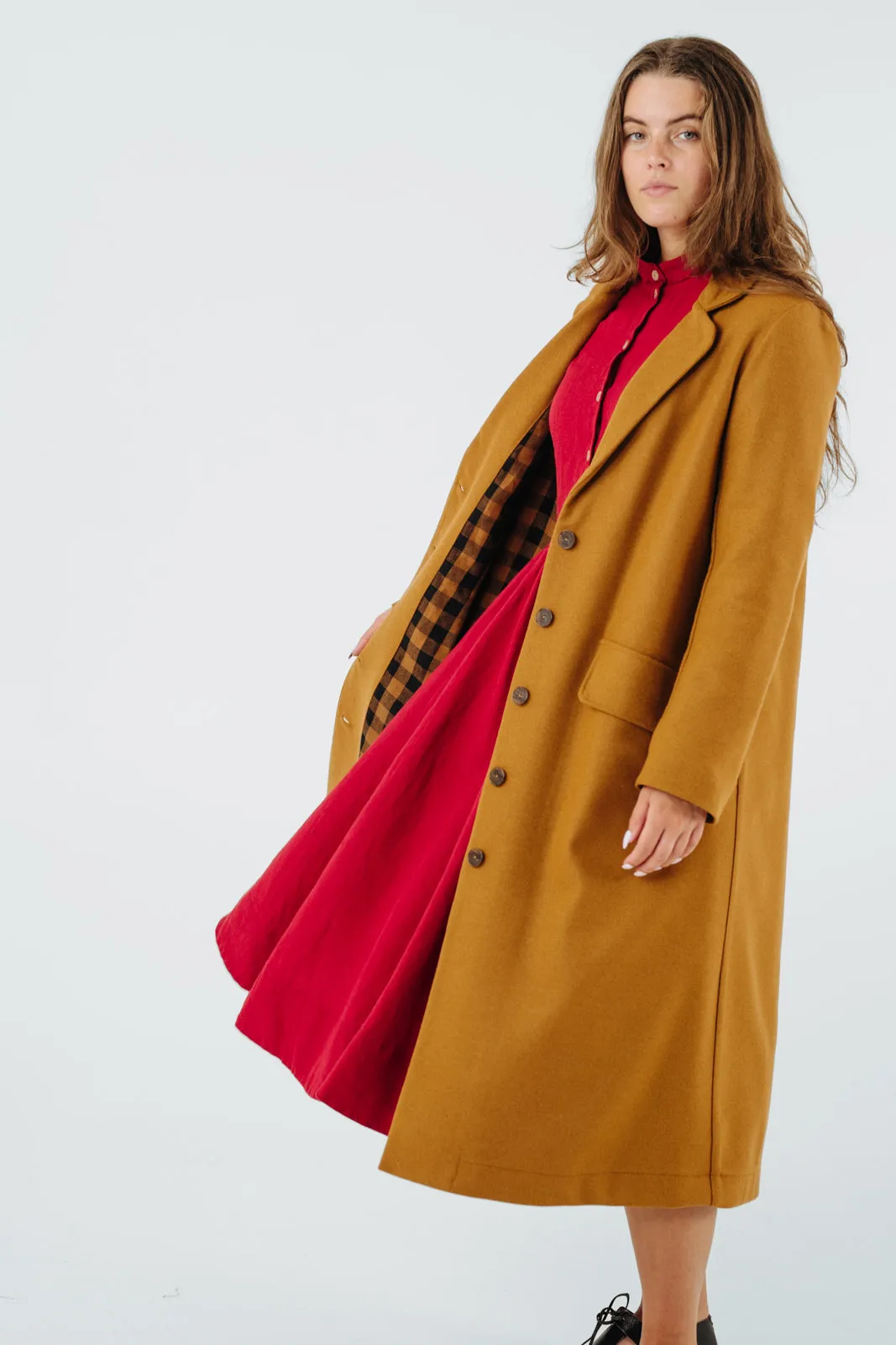 Claudia Coat, Wool, Warm Brown