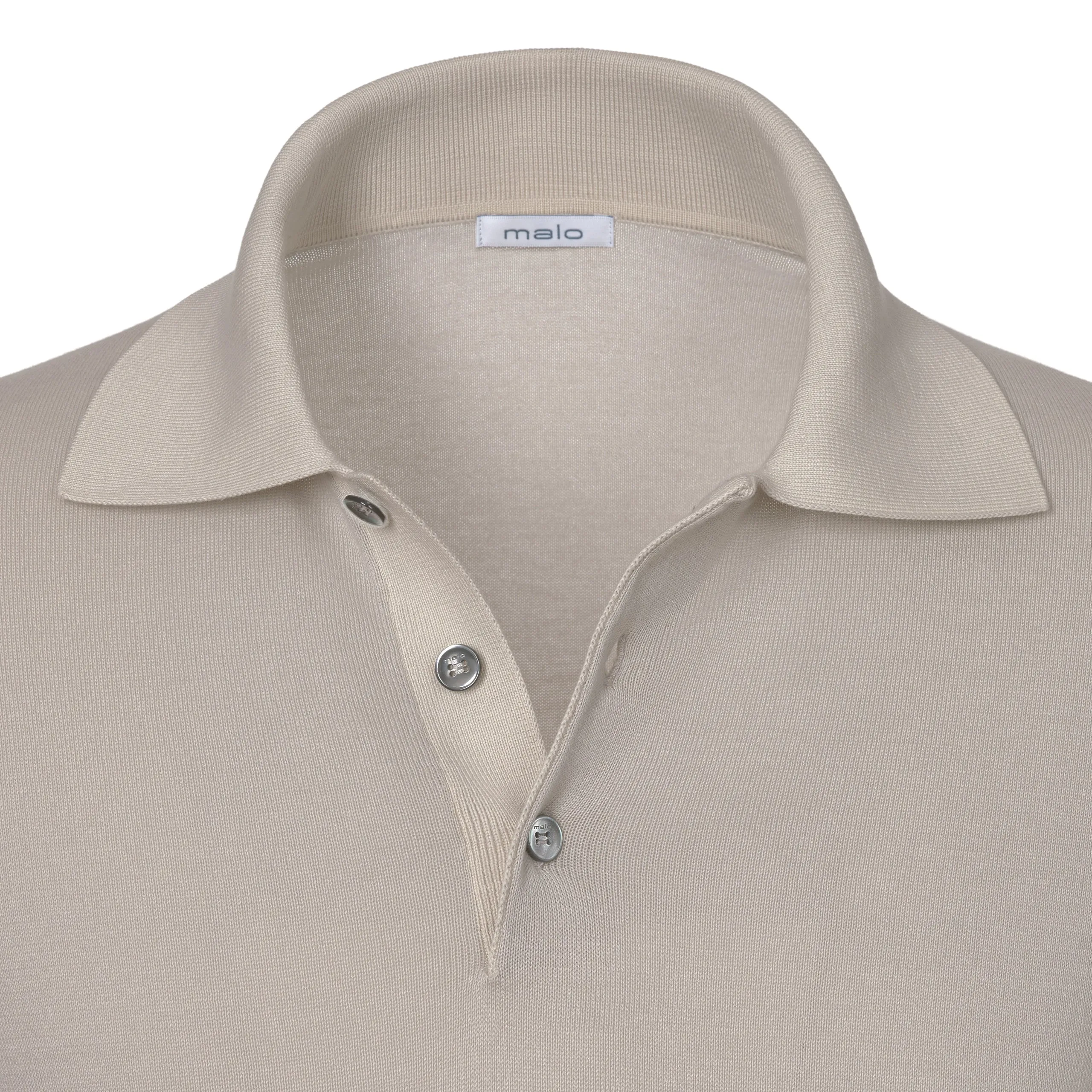 Cotton Polo Shirt in Warm Grey