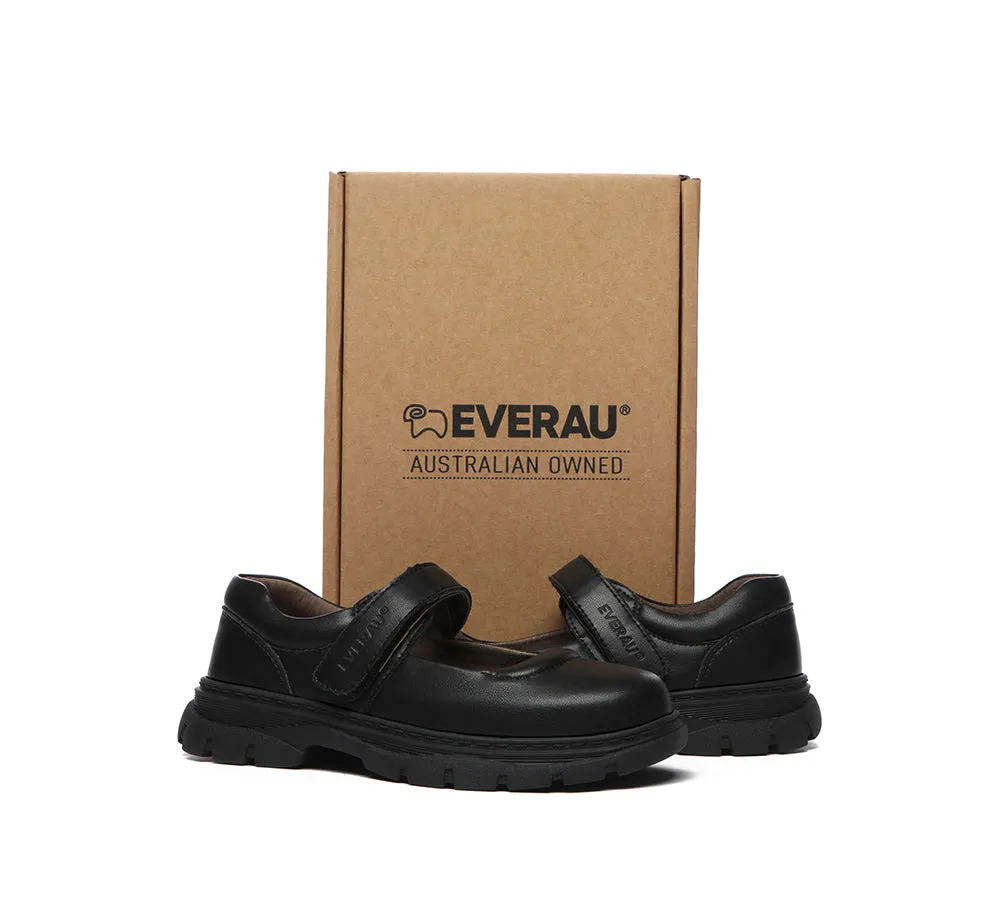 EVERAU® Senior Black Leather School Shoes Chris