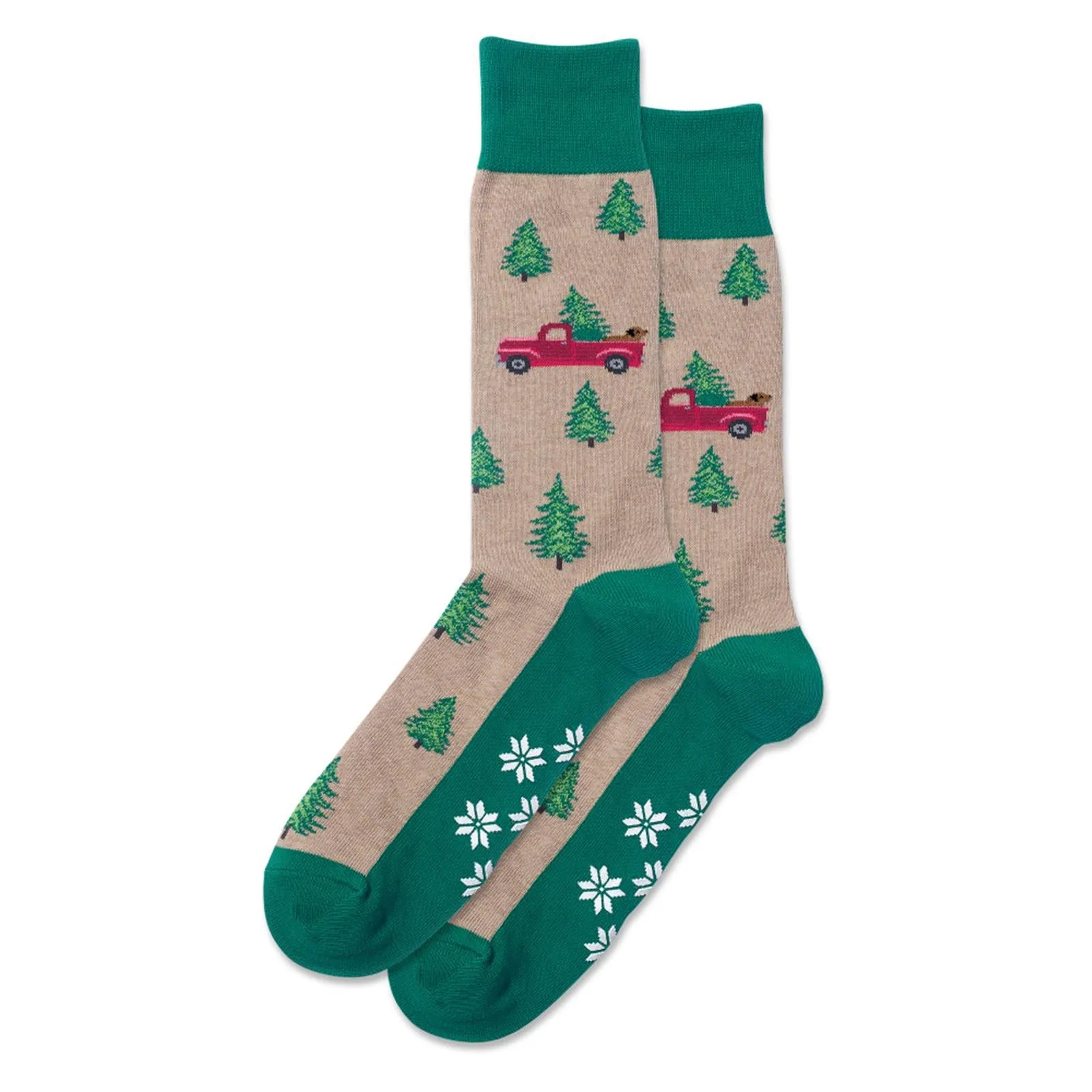 Hot Sox Mens Holiday Trucks Non Skid Socks