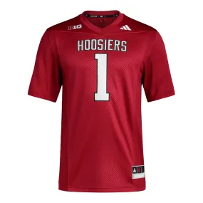 Indiana Hoosiers Adidas Football #1 Premier Crimson Jersey