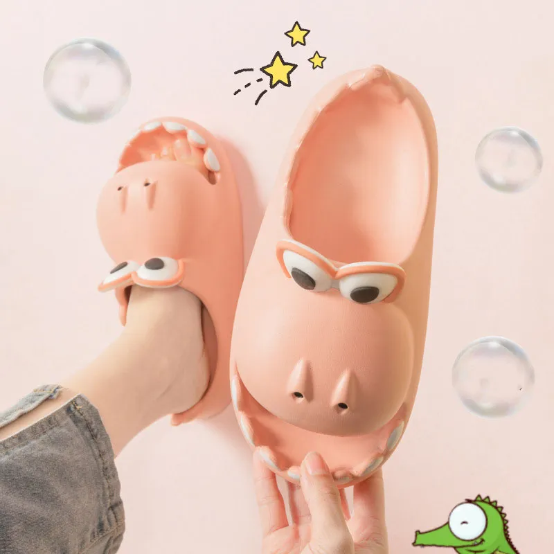 Kids Hippo Crocodile Bath Slippers