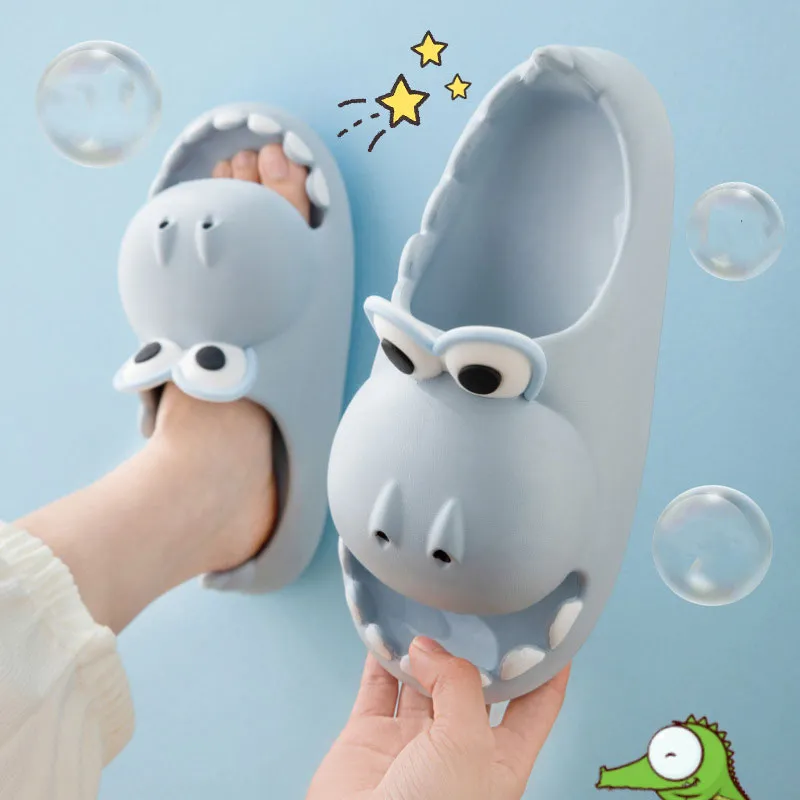 Kids Hippo Crocodile Bath Slippers