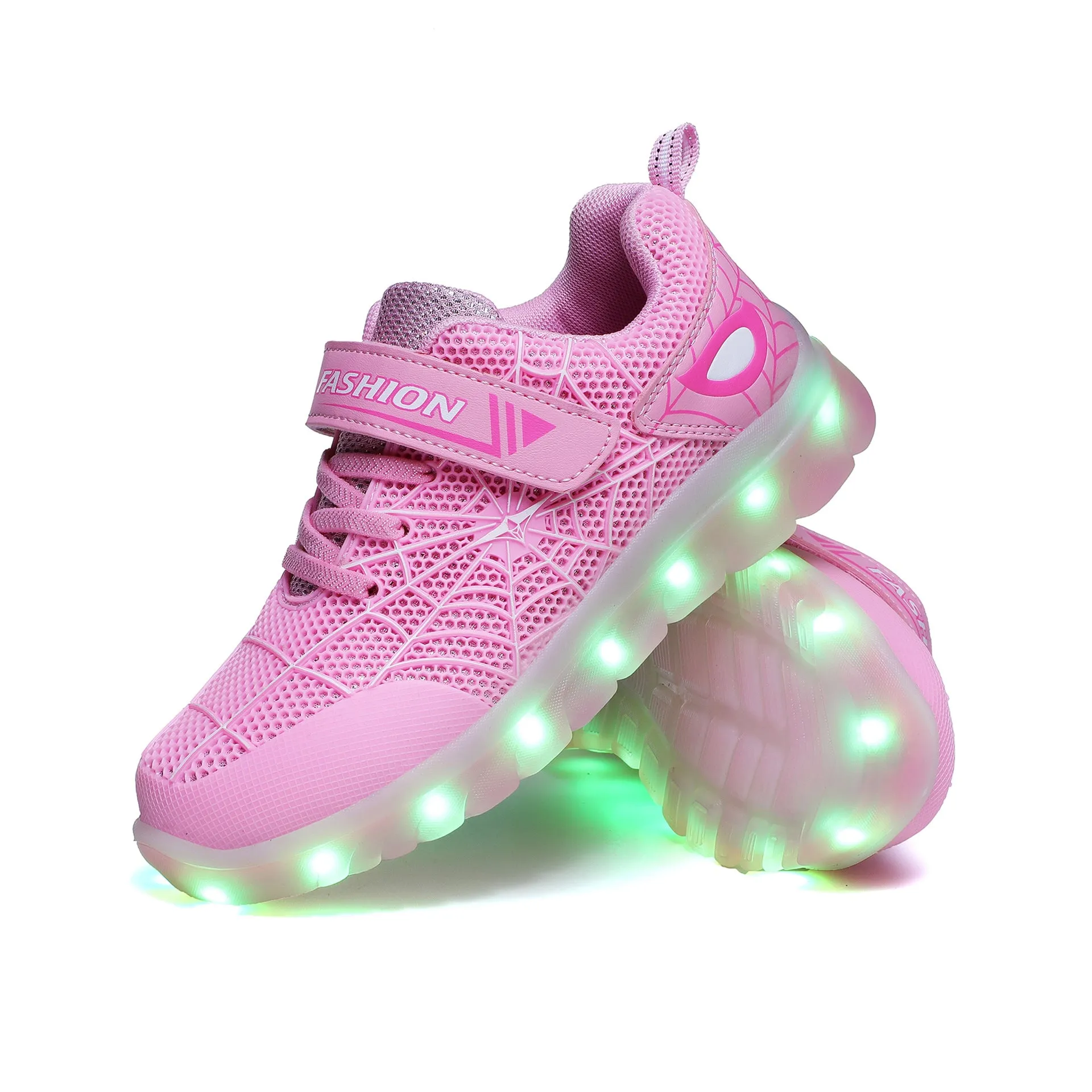 Kids Led USB Recharge Glowing Boys Girls Shoes Children's Hook Loop